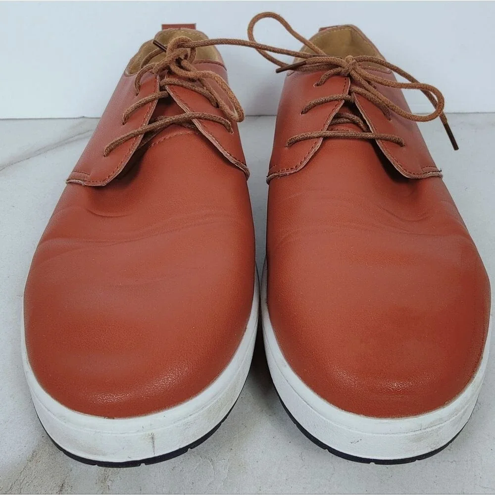 ZZHAP Men's Cognac Casual Oxford Shoes Sneakers, Sz 43 (US Men's 9.5)